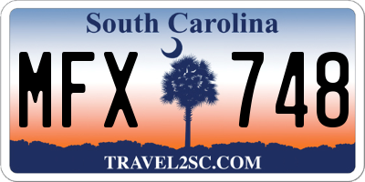 SC license plate MFX748