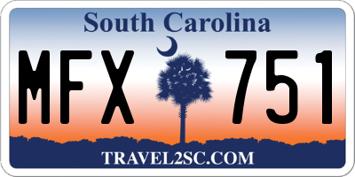 SC license plate MFX751