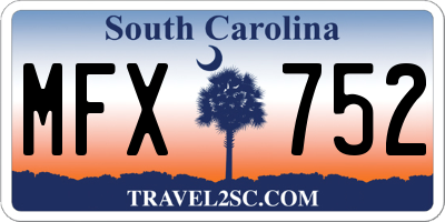 SC license plate MFX752