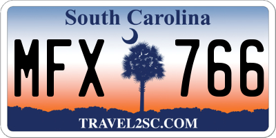 SC license plate MFX766