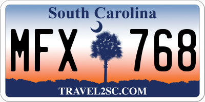 SC license plate MFX768