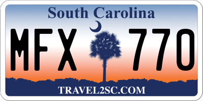 SC license plate MFX770