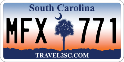SC license plate MFX771