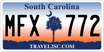 SC license plate MFX772