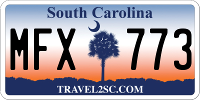 SC license plate MFX773