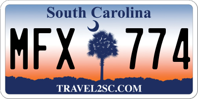 SC license plate MFX774