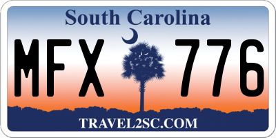 SC license plate MFX776