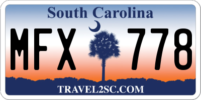 SC license plate MFX778