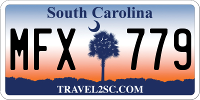 SC license plate MFX779