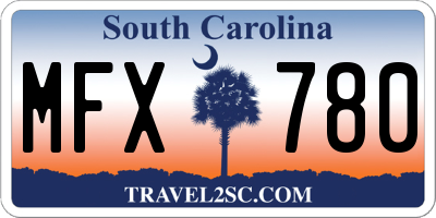 SC license plate MFX780