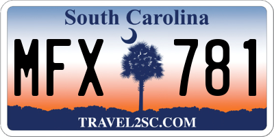 SC license plate MFX781