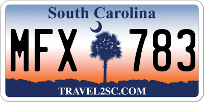SC license plate MFX783