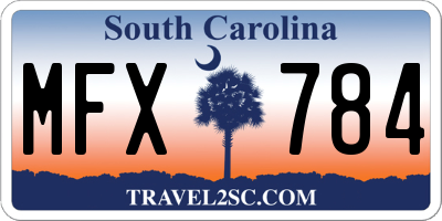 SC license plate MFX784
