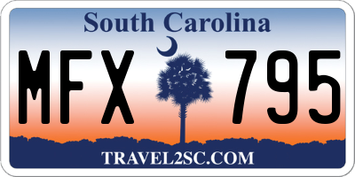 SC license plate MFX795