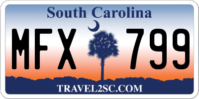 SC license plate MFX799