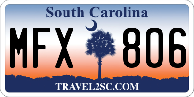 SC license plate MFX806