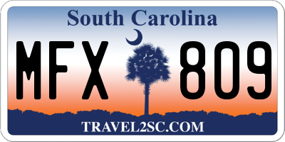 SC license plate MFX809