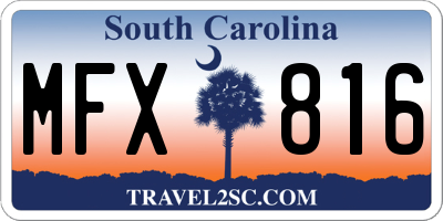 SC license plate MFX816