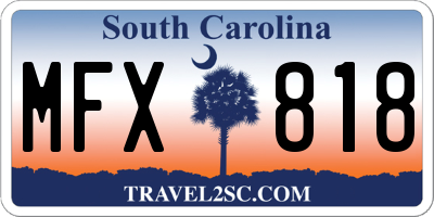 SC license plate MFX818