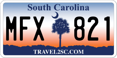 SC license plate MFX821