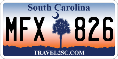 SC license plate MFX826