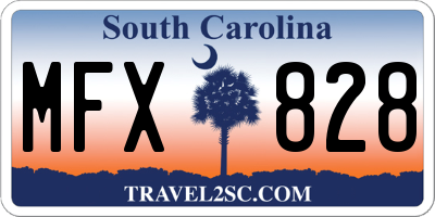 SC license plate MFX828