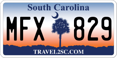 SC license plate MFX829