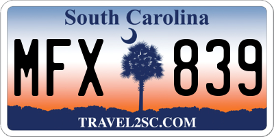 SC license plate MFX839