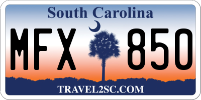 SC license plate MFX850