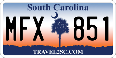 SC license plate MFX851