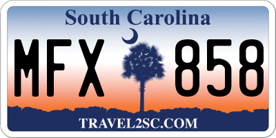 SC license plate MFX858