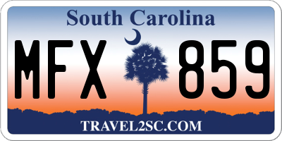 SC license plate MFX859