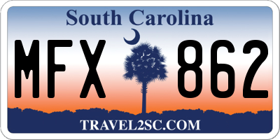 SC license plate MFX862