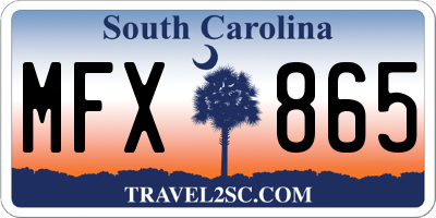 SC license plate MFX865