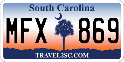 SC license plate MFX869