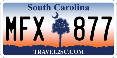 SC license plate MFX877