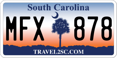 SC license plate MFX878