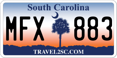SC license plate MFX883
