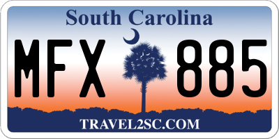 SC license plate MFX885