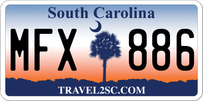 SC license plate MFX886