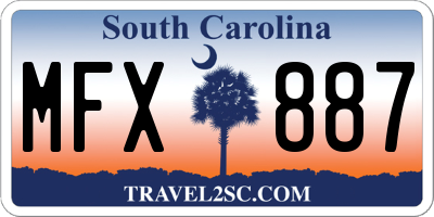 SC license plate MFX887