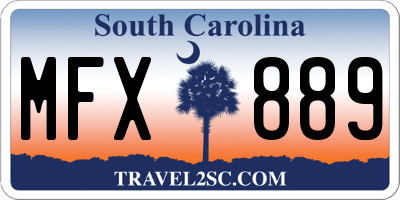 SC license plate MFX889