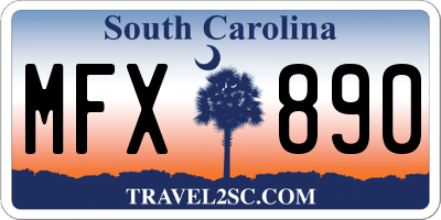 SC license plate MFX890