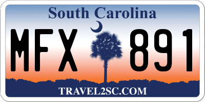 SC license plate MFX891