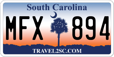 SC license plate MFX894