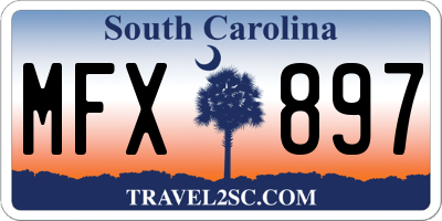 SC license plate MFX897