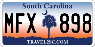 SC license plate MFX898