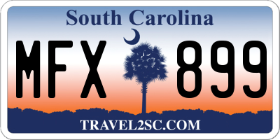 SC license plate MFX899