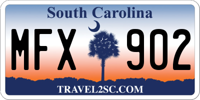 SC license plate MFX902