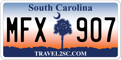 SC license plate MFX907